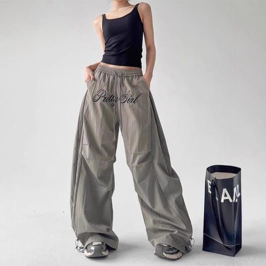 Men's And Women's Letter Embroidery Retro Paratrooper Pants