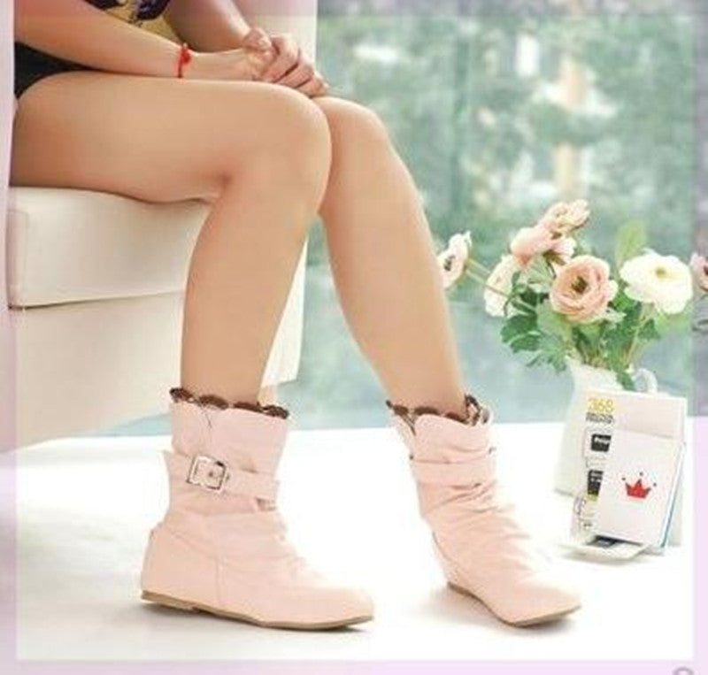 Women's Flat Boots Middle School Students