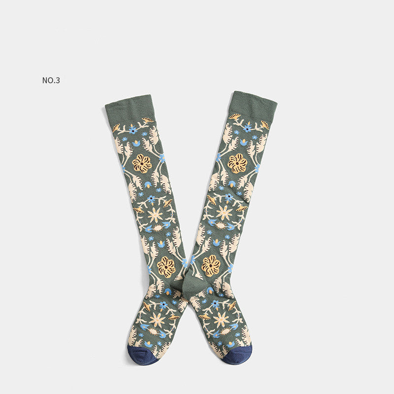 Net Red Socks Street Skateboard Sesame Jacquard European Style