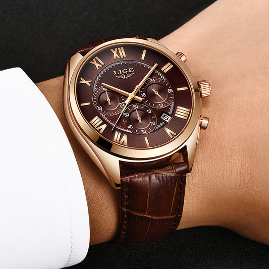 Quartz watch with waterproof belt