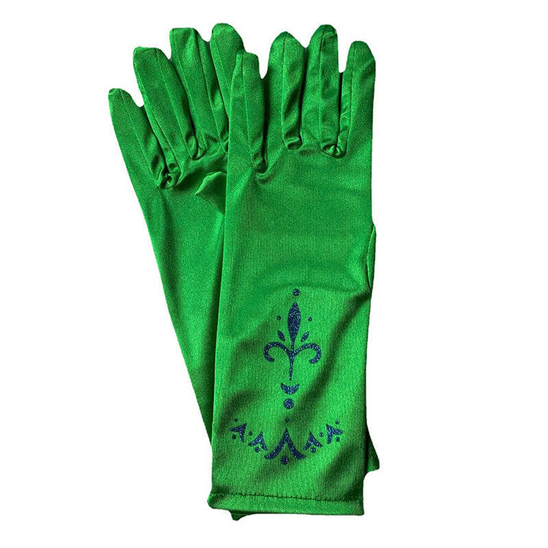 Children's Fashion Simple Printed Satin Gloves