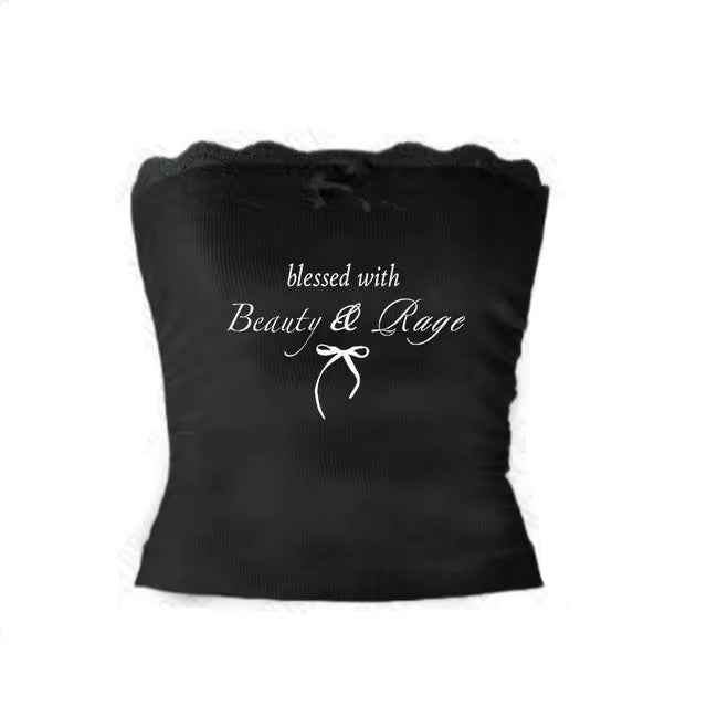 Bow Print Halter Thin Strap Top