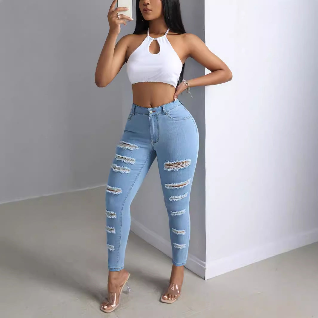 Moderigtige Ripped Jeans Bukser til Kvinder