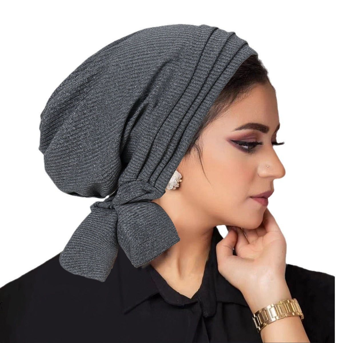 Solid Color Thread Long Tail Tam-o'-shanter Women's Hat