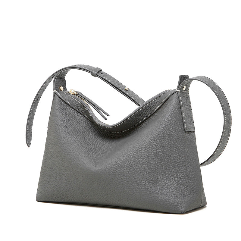 High-grade Sentong Qin All-match Special-interest Design Genuine Leather Shoulder Messenger Bag