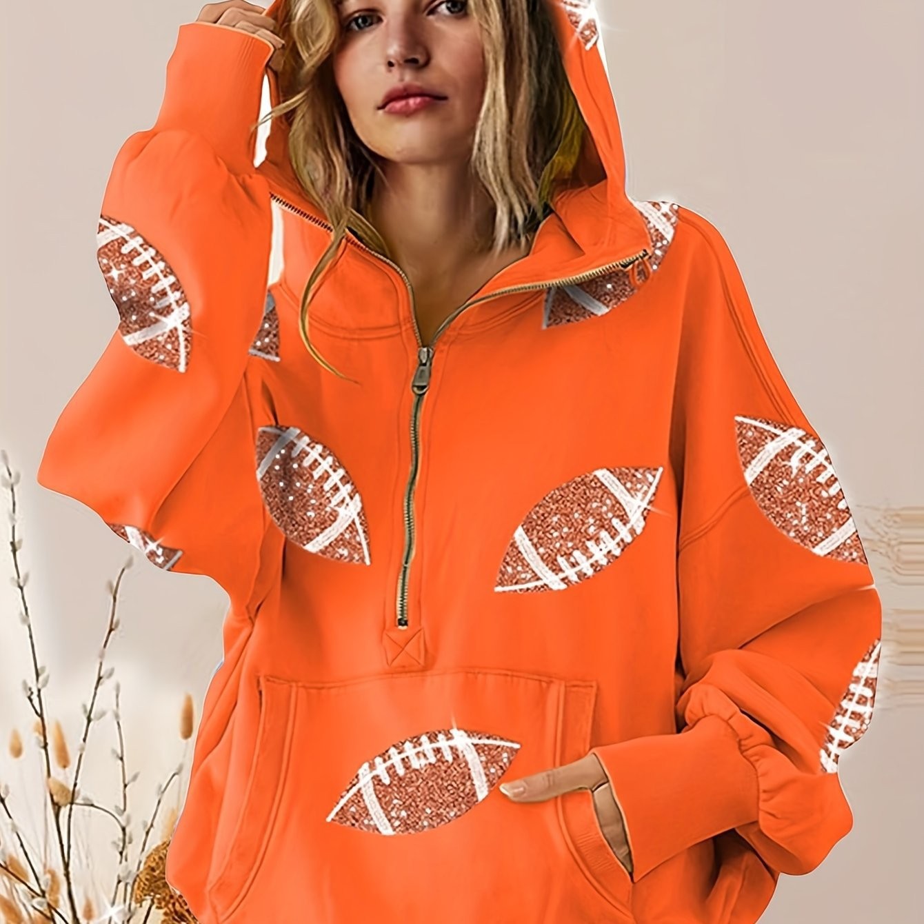Sweater Damebeklædning Lynlås Snøre Lange Ærmer