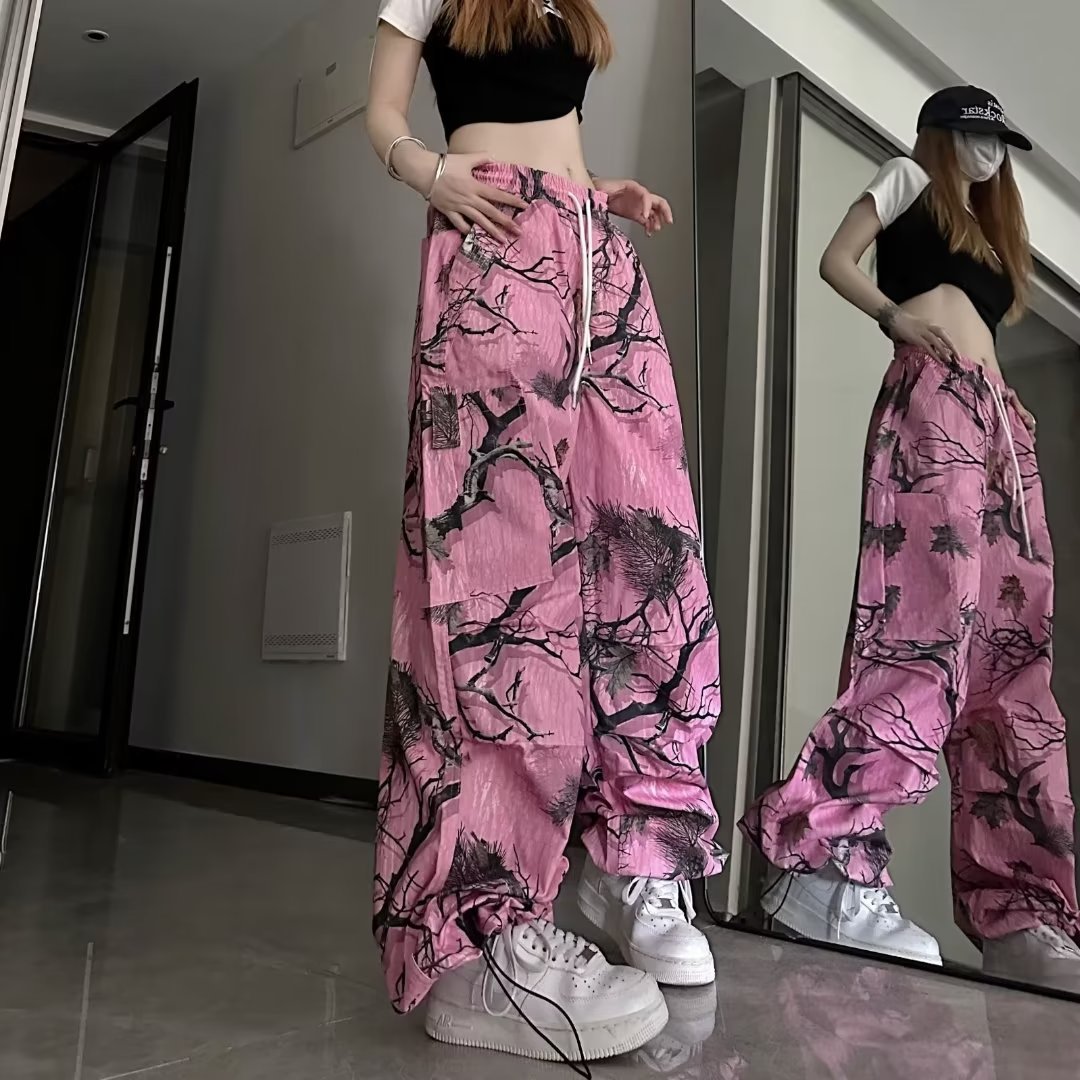 Dopamine Wear American Retro Branch Graffiti Casual Pants