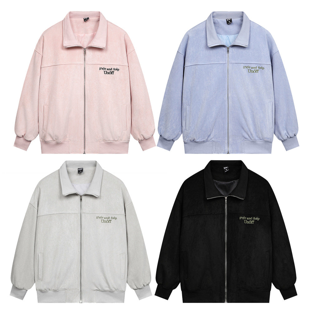 Fashion Brand High Street Embroidery Letter Tooling Stand Collar Jacket For Men