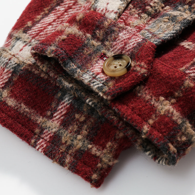 Wool Ruined Washed High Street Check Jacket Shirt