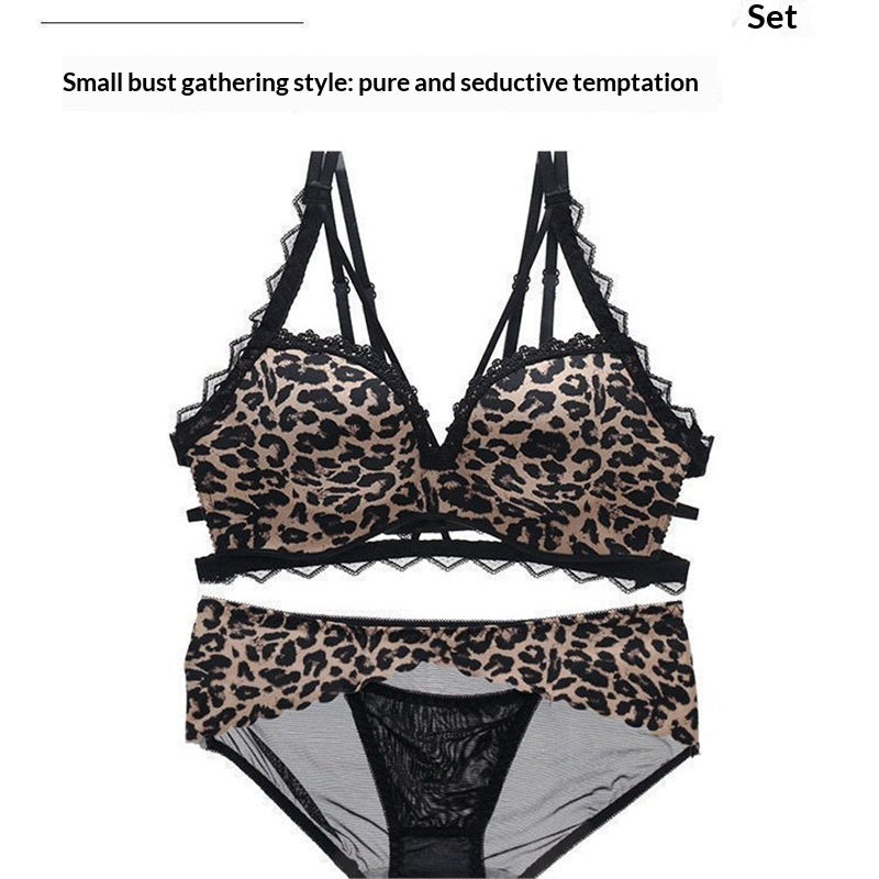 Sexy Leopard-print Padded Bra For Women With A Small Bust