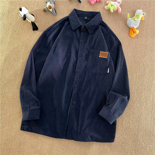 Simple American-style Retro Streetwear Loose-fit Boyfriend-style Trendy Shirt Jacket For Couples