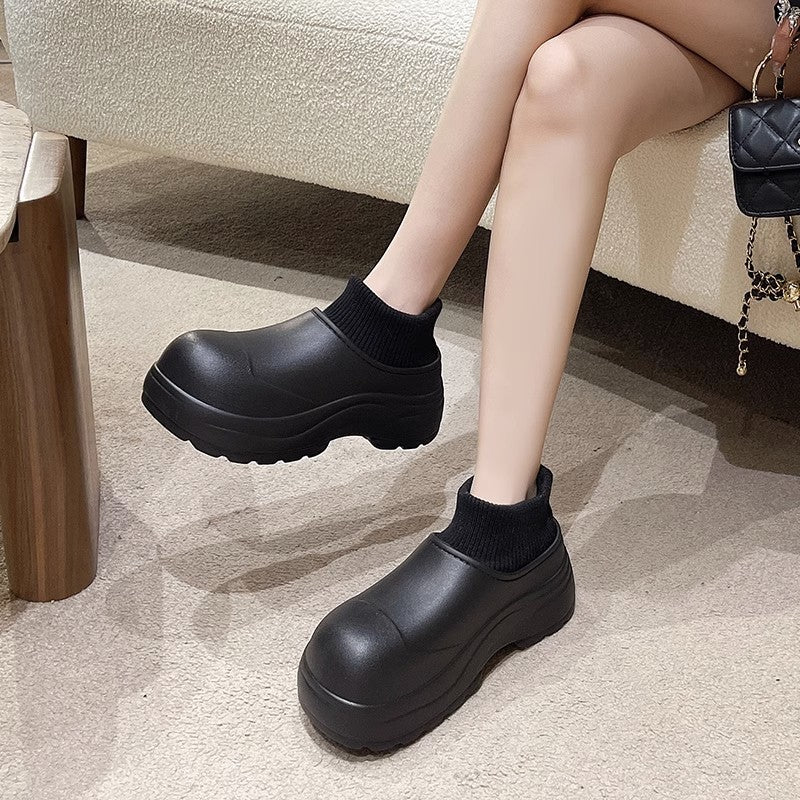 Korean Warm Cotton Slippers Bag Heel