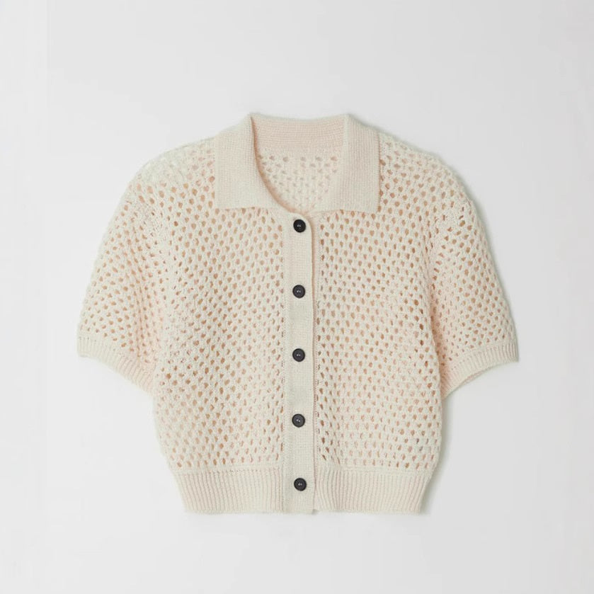 Exotic Rib-knit Cuff Casual Fashion Style Slim-fit Knitted Cardigan Top