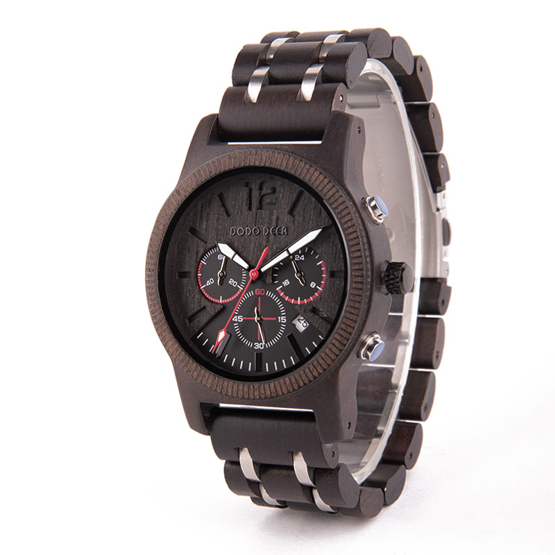 Men's casual wooden watch