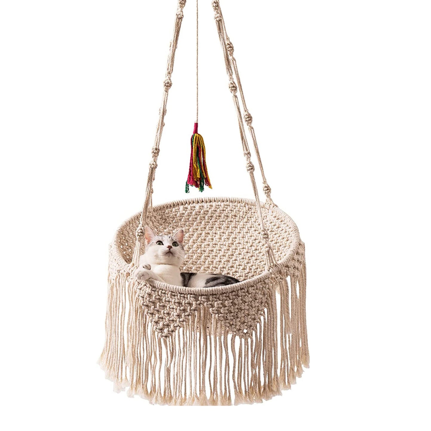 Nordisk Boheme Vævet Tapestry Netlomme Kattehule