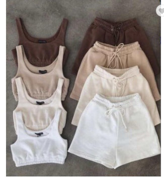 European And American Loose Pocket Drawstring Shorts