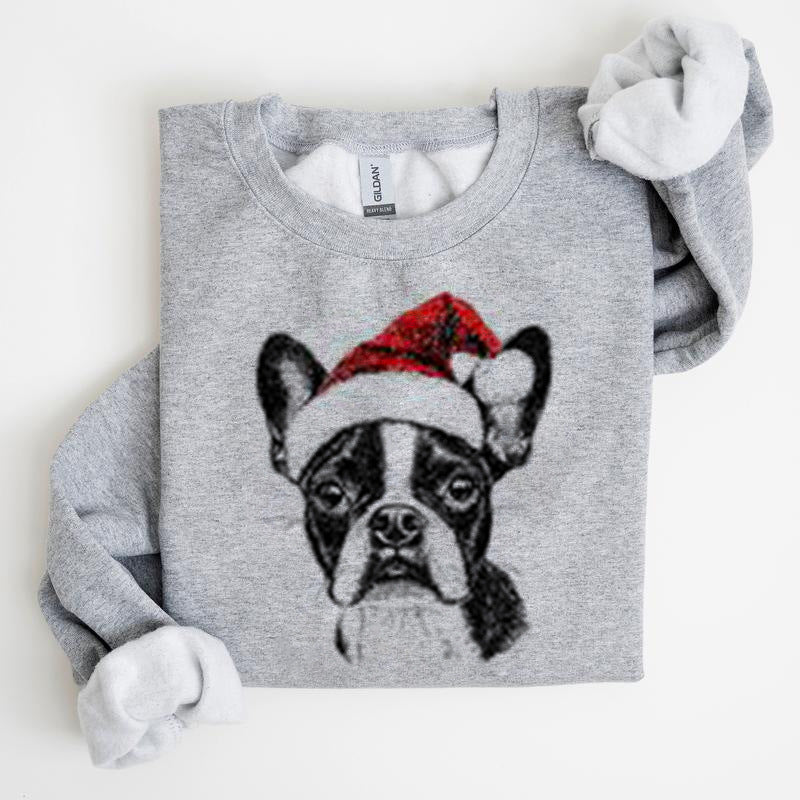 Julehvalpemotiv Polyester Rundhalset Sweatshirt Unisex