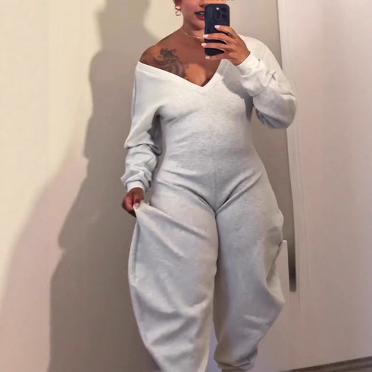 Ny stil europæisk og amerikansk atletisk jumpsuit med hætte og lange ærmer til kvinder