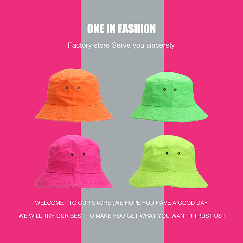 Female Fluorescent Sunscreen Fisherman Hat