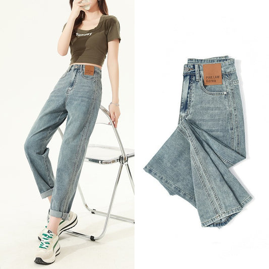 High Waist Straight Harem Jeans Women