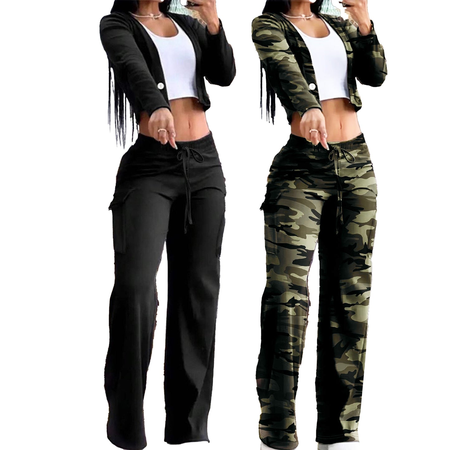 New Fashion Wide-leg Pants And Top Set
