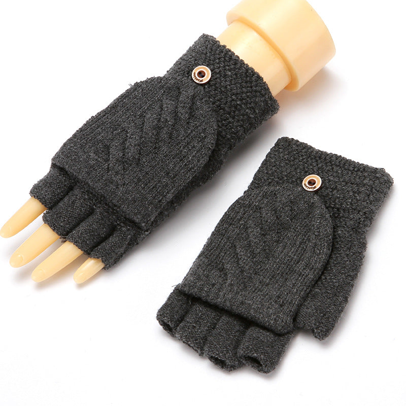 Five-finger Wool Knitted Student Writing Gloves