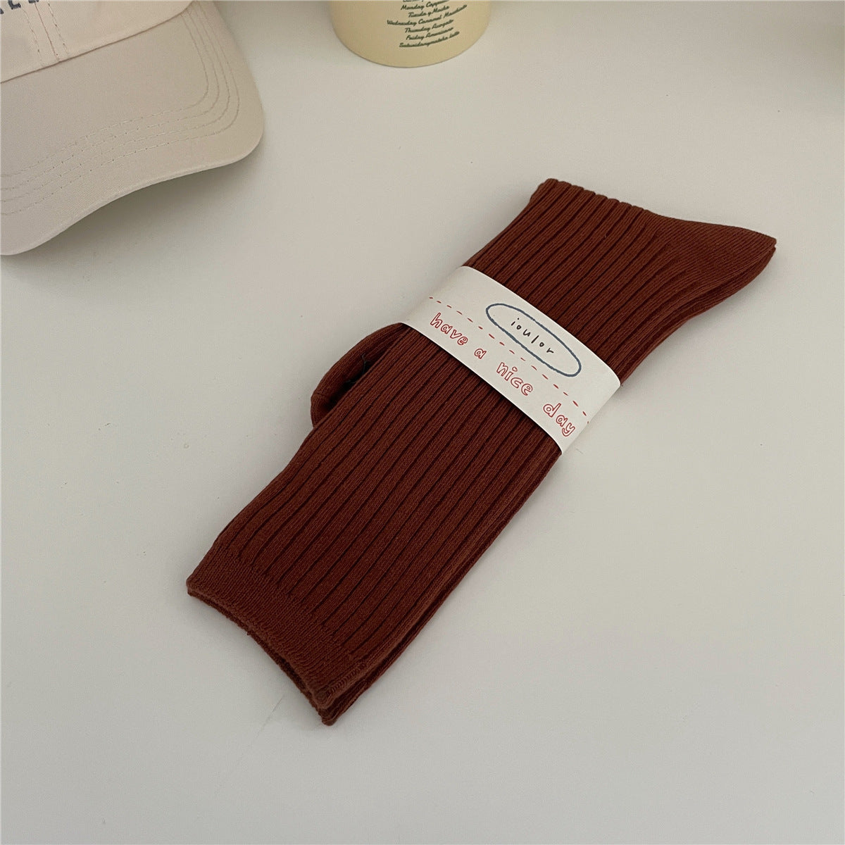 New Solid Color Thick Strip Stockings