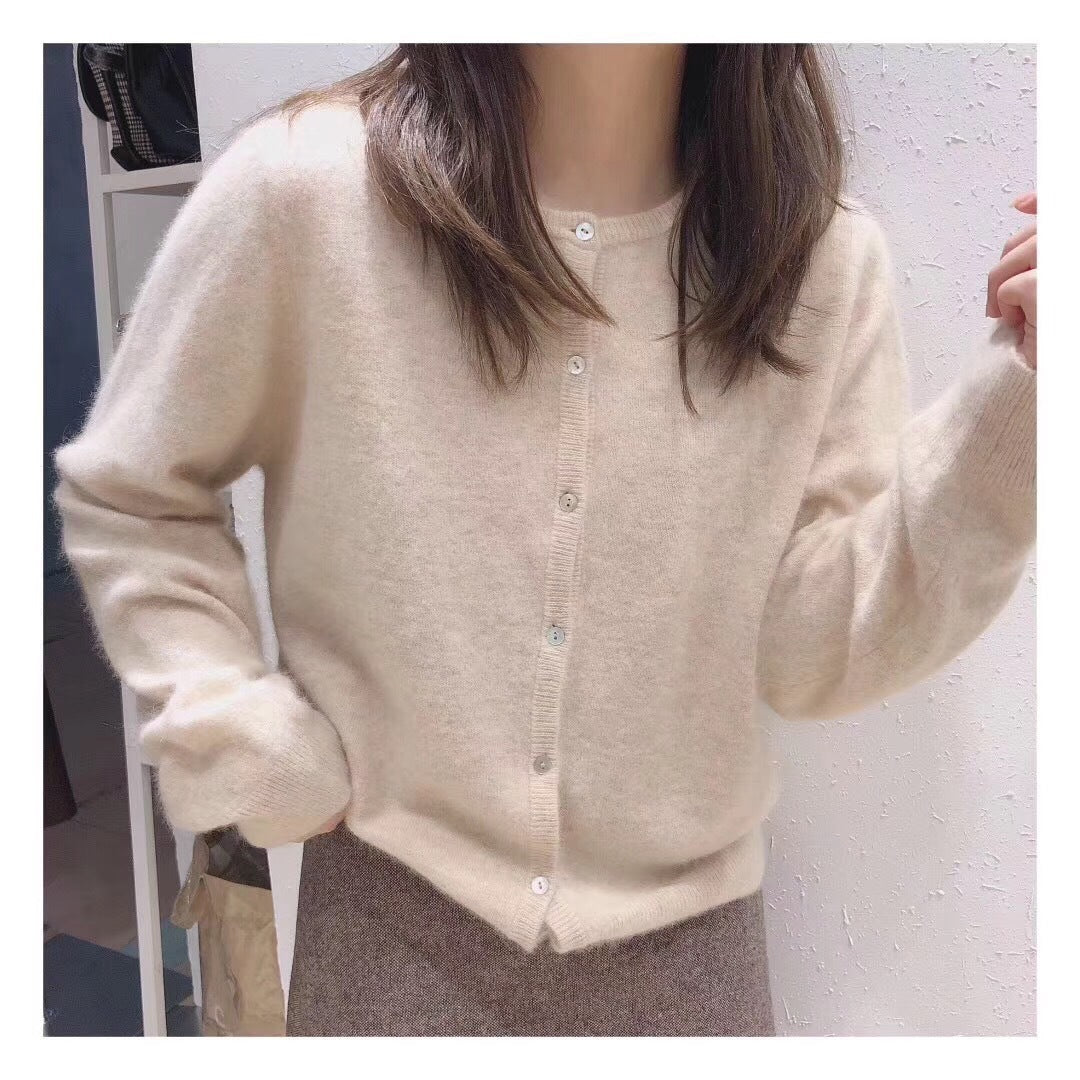Short Round Neck Bandage Dress Base Sweater Coat Top