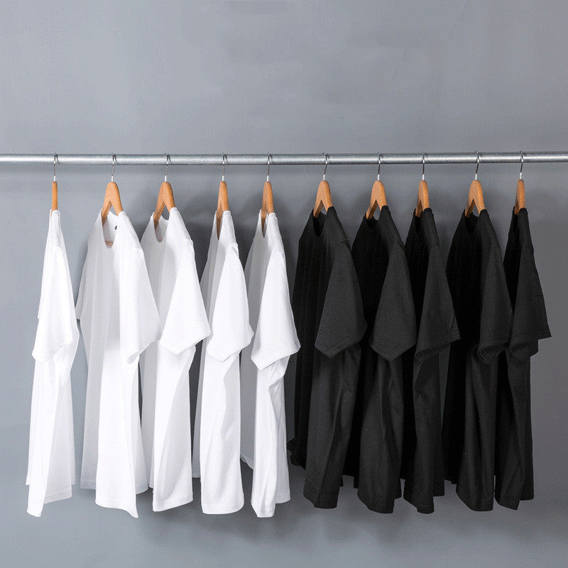Ensfarvede T-shirts med korte ærmer til mænd og kvinder i bomuld