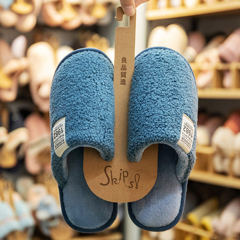 Female winter Korean cute girly heart bow cotton slippers