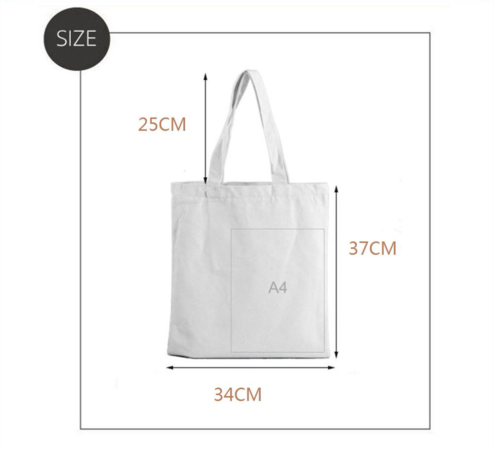 Simple Face Print Canvas Bag