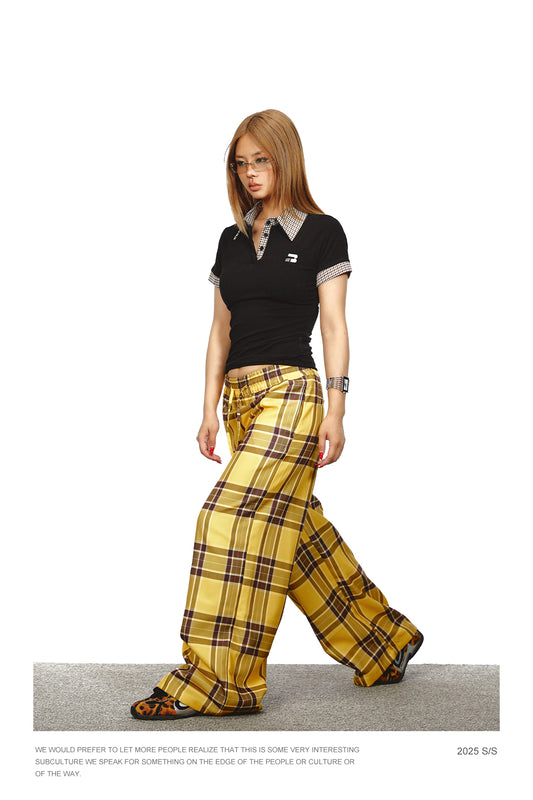 Color Contrast Patchwork Polo Shirt Fake Two Pieces Short Sleeve