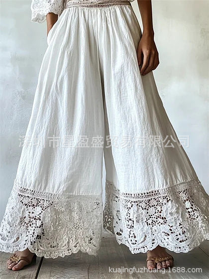 Retro 3D Digital-Print Womens Casual Pants