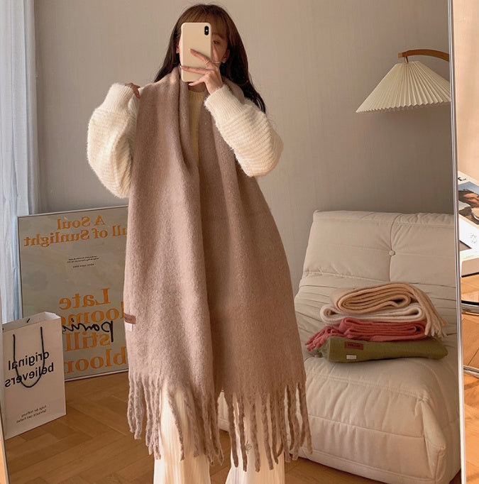 Fashion Long Shawl Student Solid Color Versatile Scarf