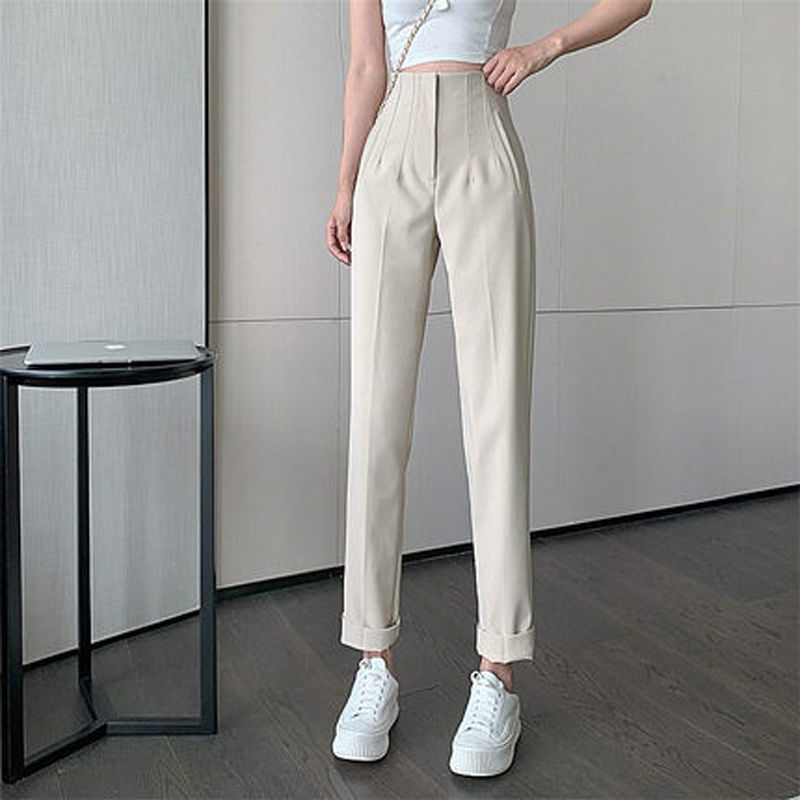 Casual Women's Loose And Slim Fashion High Waist Suit Pants