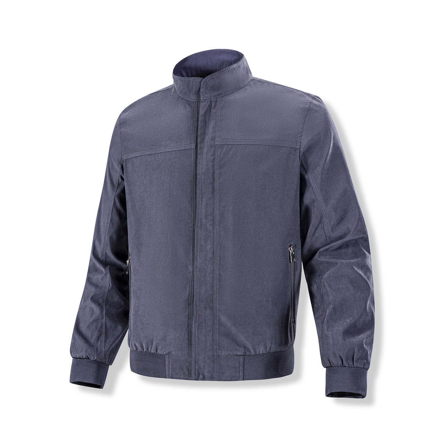 Solid-color Zip-up Korean-style Stand-up Collar Mens Jacket