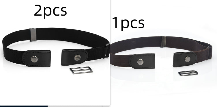 New Slim Elastic Invisible Belt Simple Lazy Belt Fat Elastic Leather