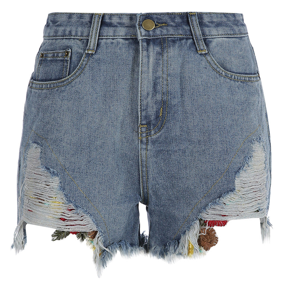 Ripped wide leg shorts