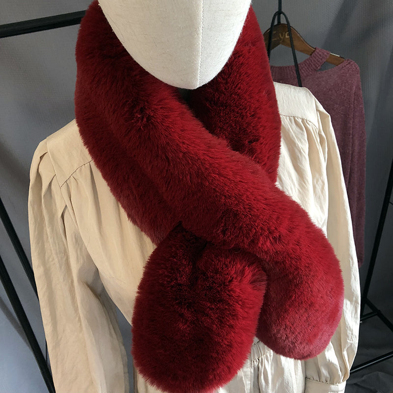 Warm And Thick Imitating Fox Fur Straw And Fur Scarf