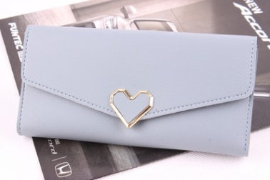 New ladies wallet Love Simple and stylish large capacity multi-card buckle wallet