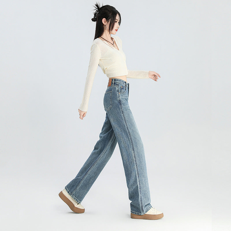 Women's Fashion Wide-leg Retro Straight-leg Pants