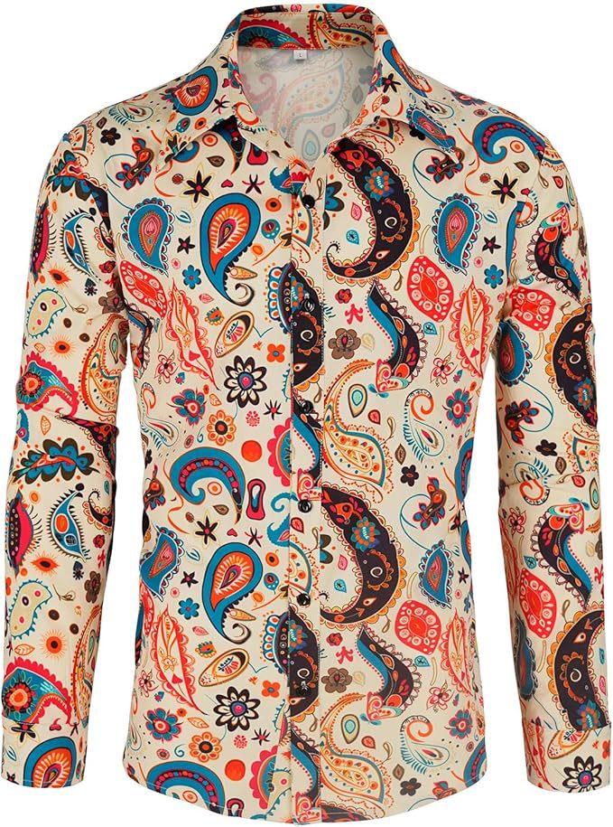 Beach Floral Mens Long-sleeve Shirt