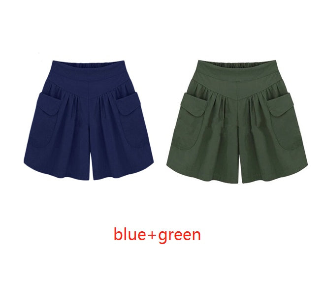 Plus gødnings XL kvinders fedt mm løse shorts sommer afslappet elastisk talje brede ben var tynde hotpants