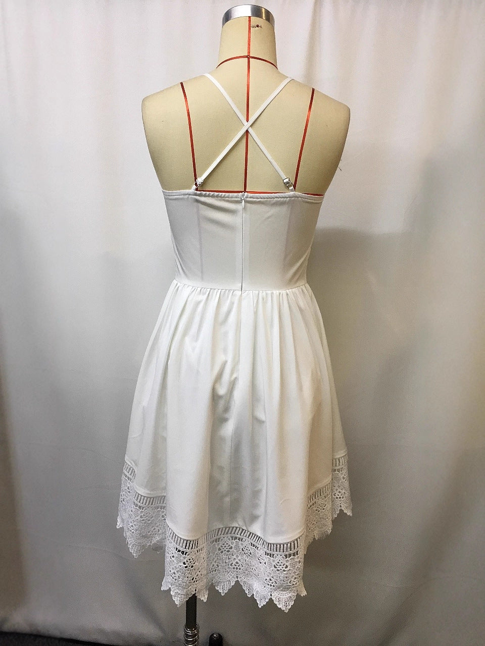 Vintage Bohemian Western Style Lace-Trimmed Slip Dress