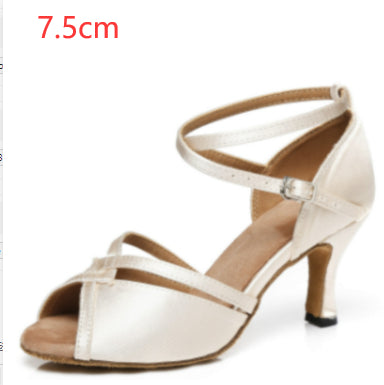 Latin Dance Shoes Soft Bottom Women's Adult Seamless Heel Wrapped High