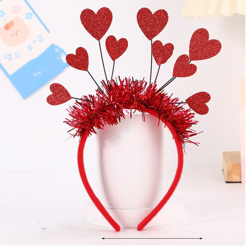 Red Heart Headband Accessories Three-dimensional