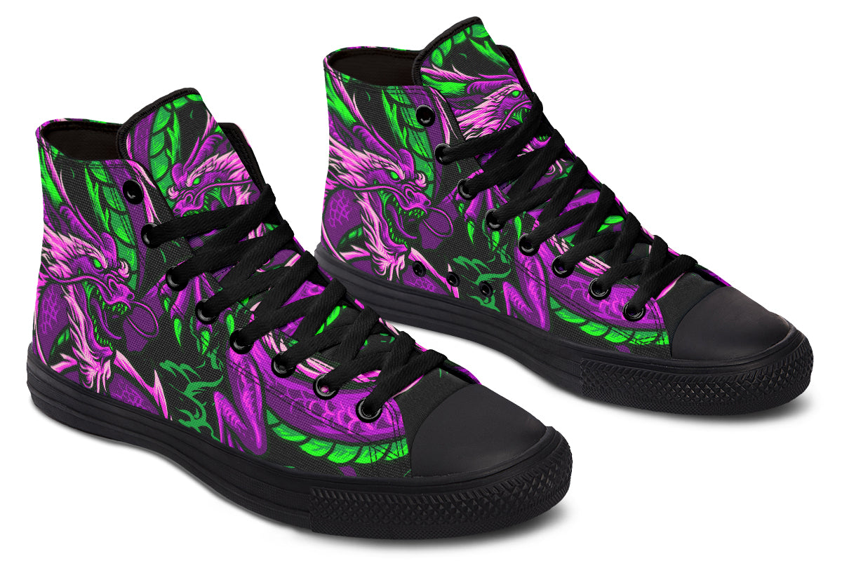 Men's And Women's Fashion Color Printing High-top Canvas Shoes