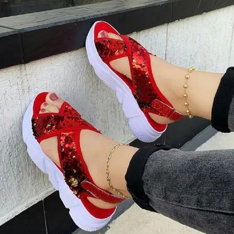 Women's Fashion Comfortable Platform Sequin Sandals