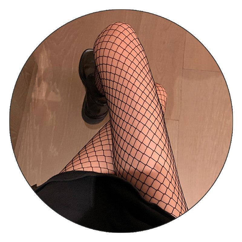 Black And White Fishnet Stockings Hollow Harajuku Hot Girl Sweet And Cool