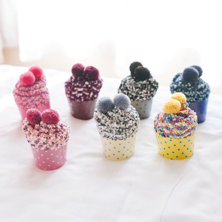 Three-dimensional cake socks home floor socks pearl velvet tube female socks